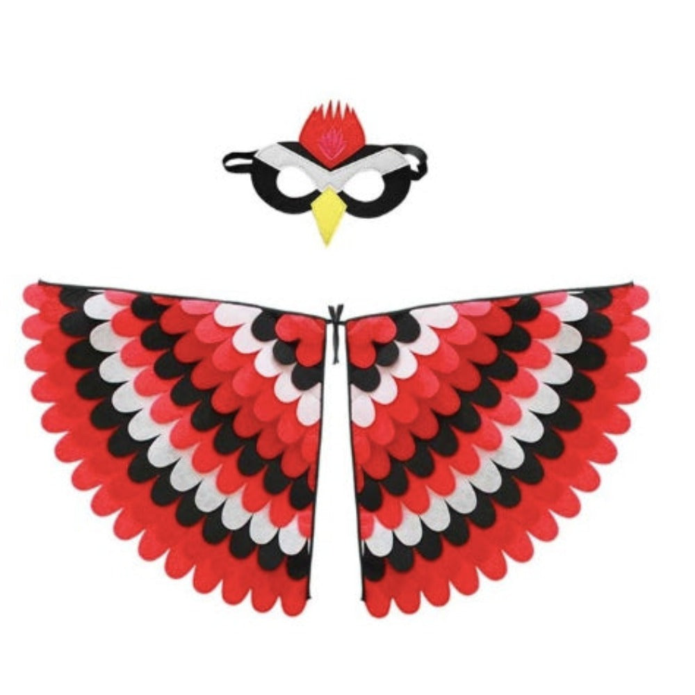 Kids tropical bird wings and mask from The Dressing Up Box