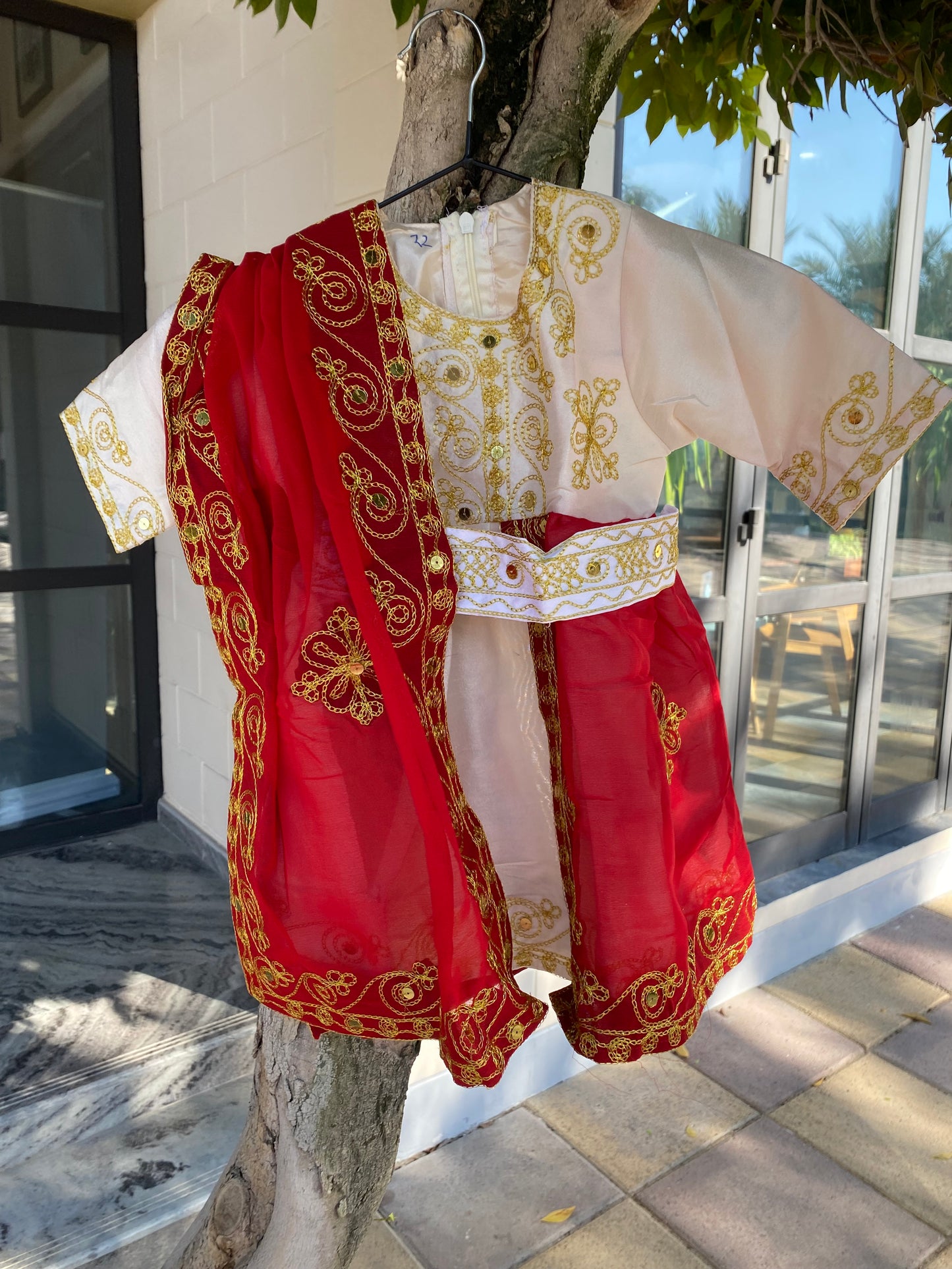 Red & White National Day Dress