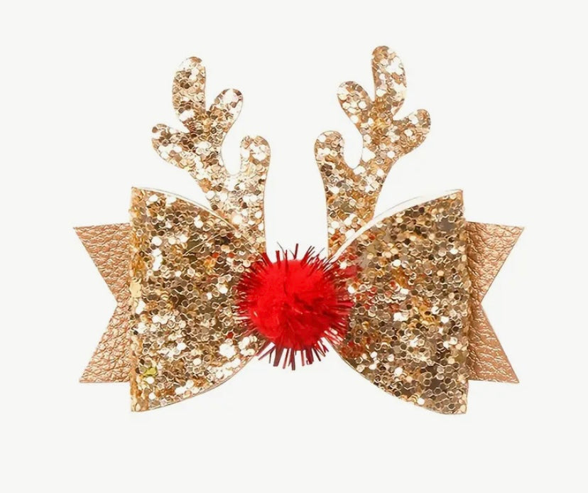 Gold Glitter Christmas Hairclip
