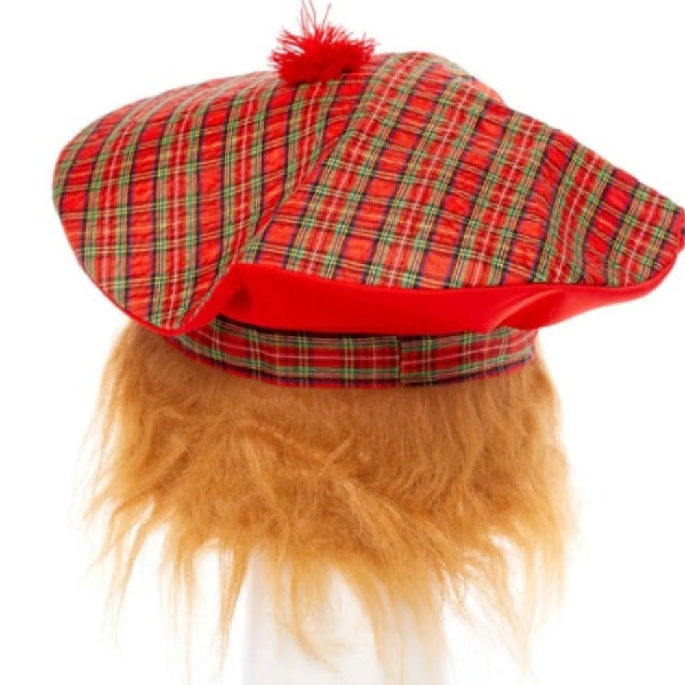 Red Tartan Tam o' Shanter Hat