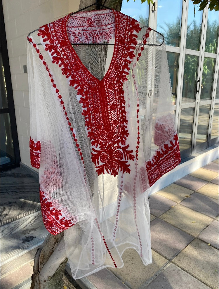 Red & White Jalabiya