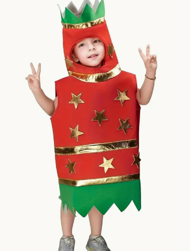 Kids' Festive Star Applique Party Outfit - Polyester