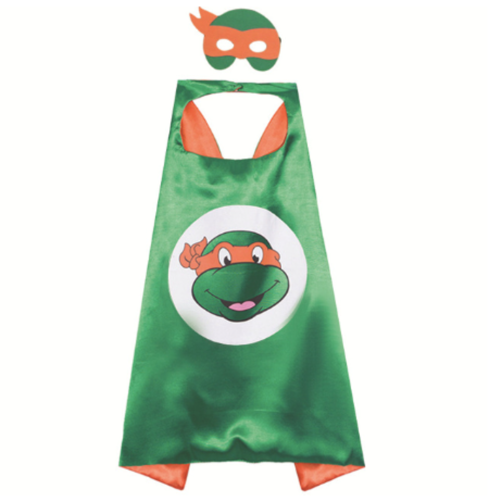 Teenage Mutant Ninja Turtle - Michaelangelo Cape & Mask from The Dressing Up Box