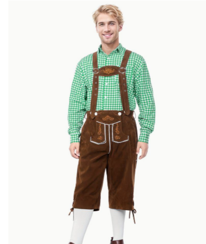 Green Checked Bavarian Lederhosen