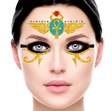Egyptian Face Glitter Tattoo