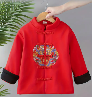 Tang Suit Embroid Red Coat - Chinese New Year