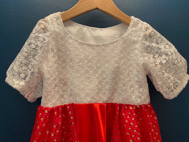 White & Red National Day Dresses