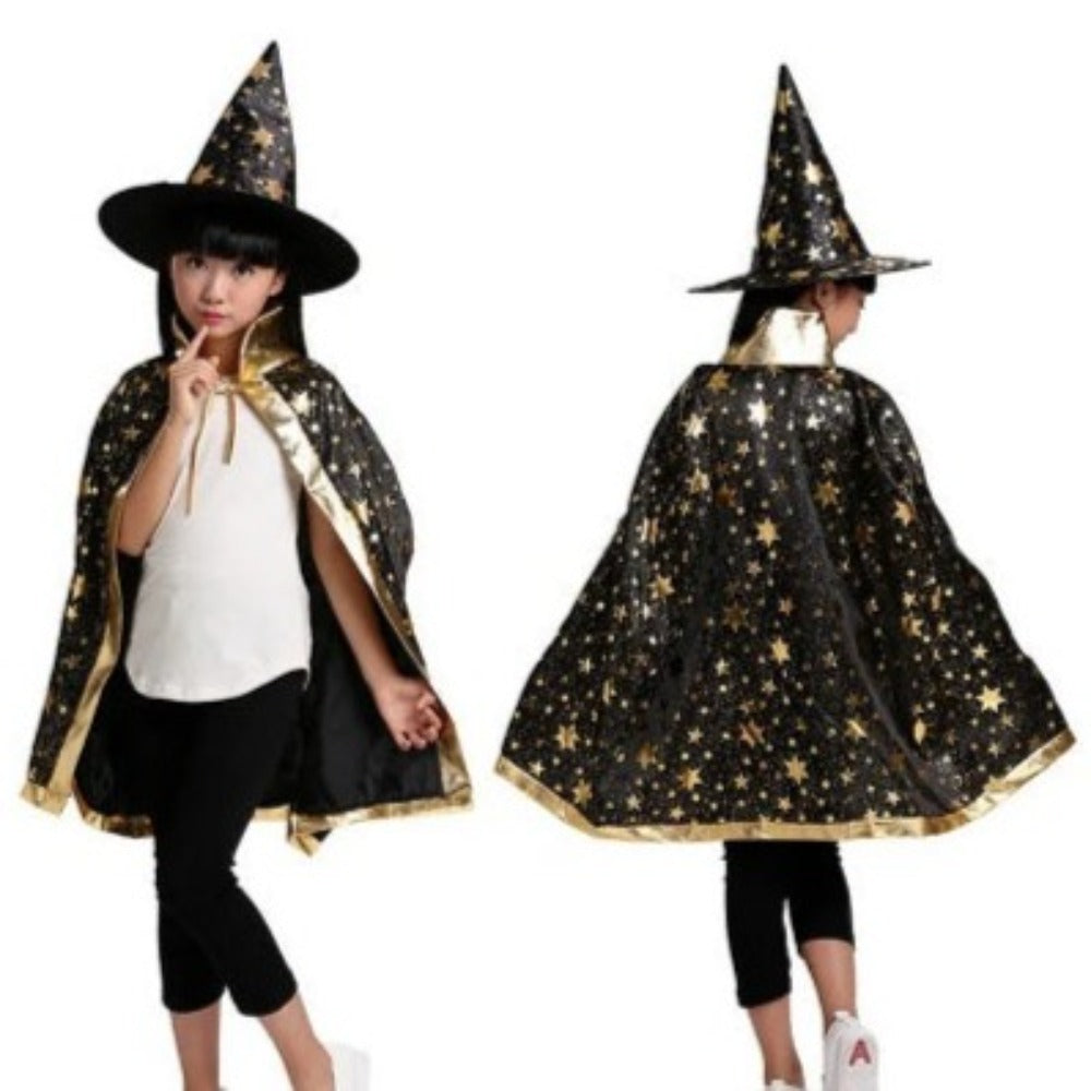 Gold Star Witch's Cape & Hat Sets