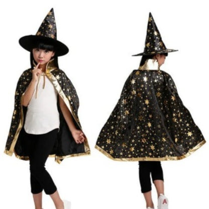Gold Star Witch's Cape & Hat Sets