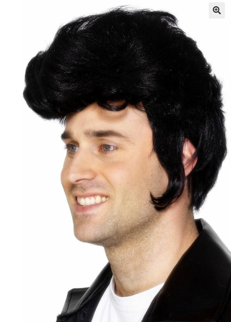 1950's Black Teddy Boy Wig