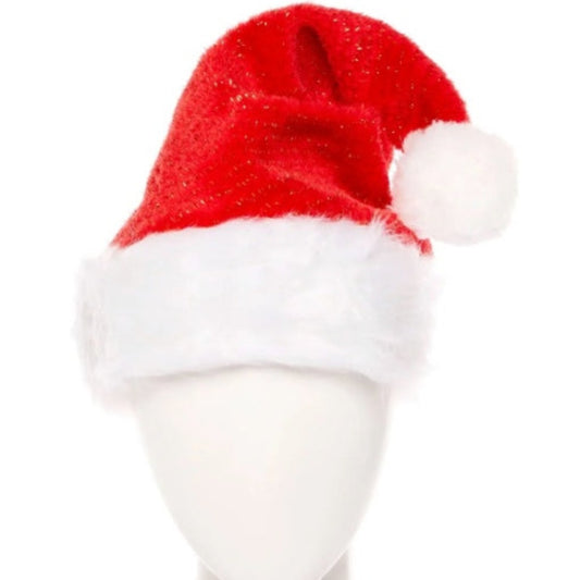 Plush Glitter Santa hat