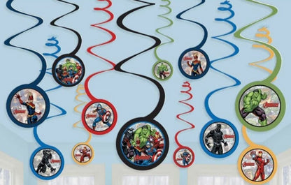 Avengers Swirl Decorations (pack of 12)