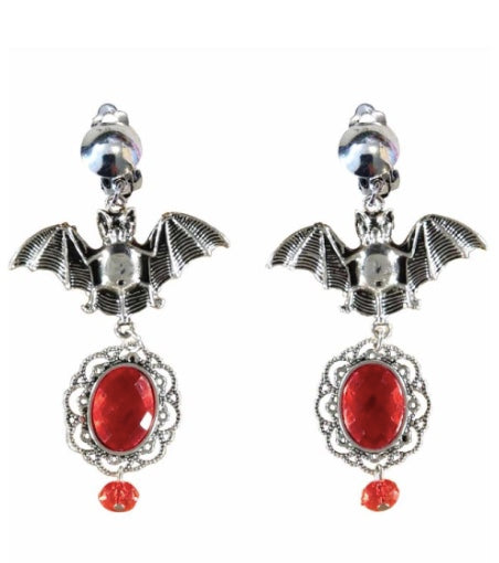 Ruby Bat Earrings