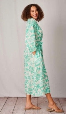 Gili Print Indian Cotton Dress, Mint, Tigerlily Beach, Bahrain