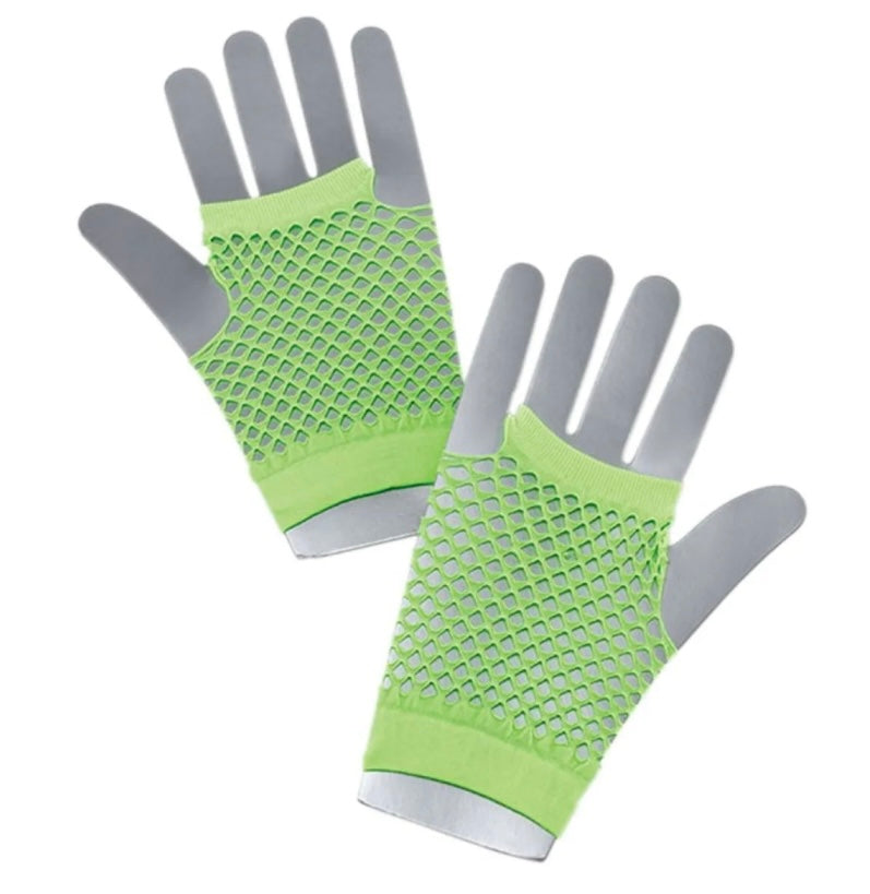 1980's Neon Fishnet Gloves