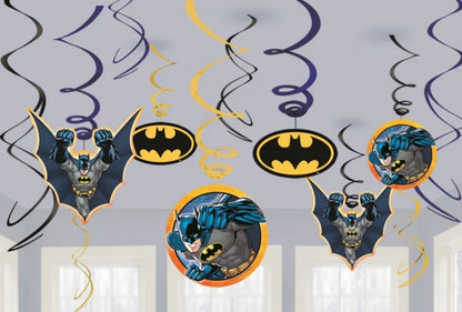 Batman Swirl Decorations (pack of 12)