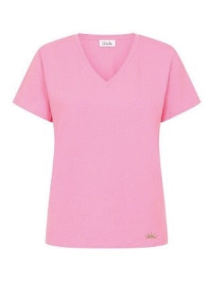 Luella Cotton T-Shirt V Neck T-shirt, Pink