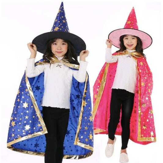 Gold Star Witch's Cape & Hat Sets