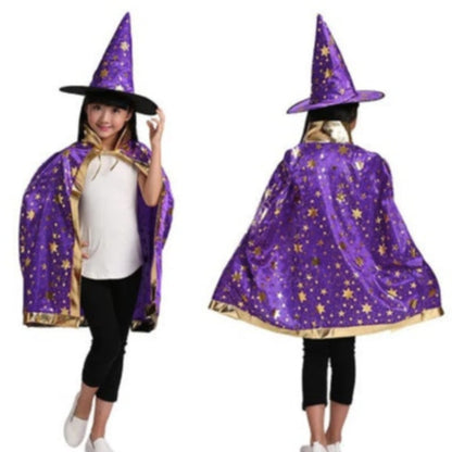 Gold Star Witch's Cape & Hat Sets