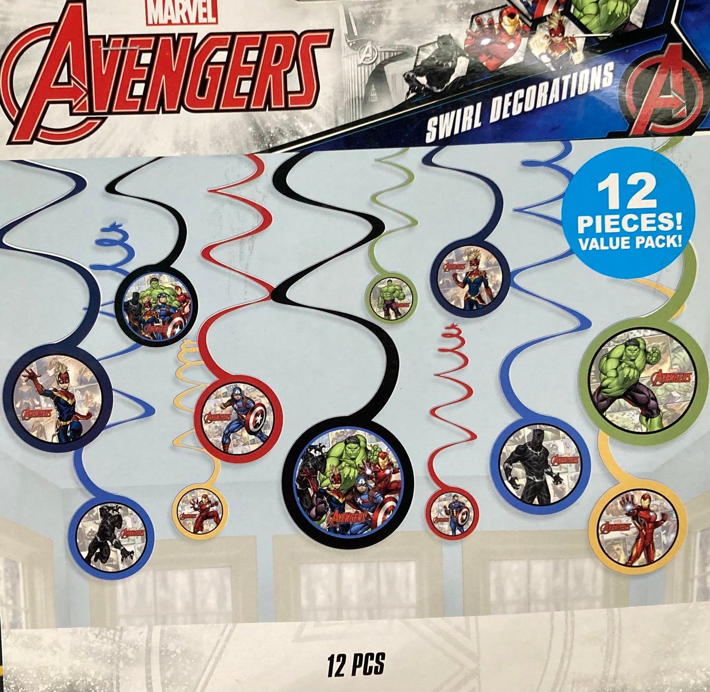 Avengers Swirl Decorations (pack of 12)