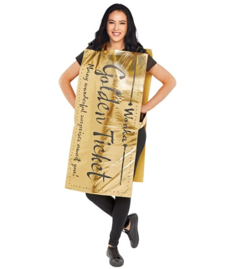 Willy Wonka's Golden Ticket Adult Costume