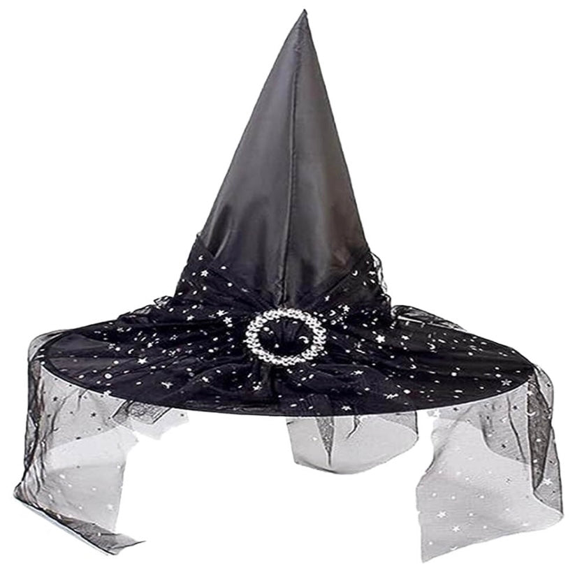 Witch Hat with Sparkly Lace