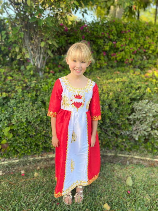 Red & white National Day Dresses