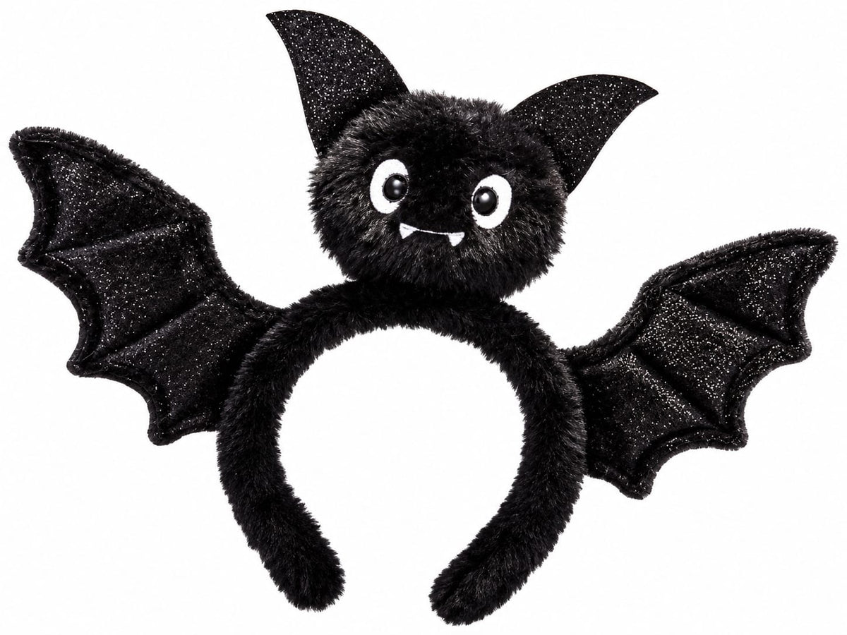 Black Glitter Bat Headband