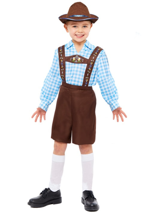 Boys' Blue Bavarian Lederhosen