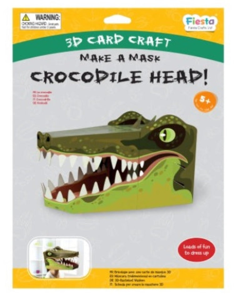Crocodile 3D Mask Card Craft Kit