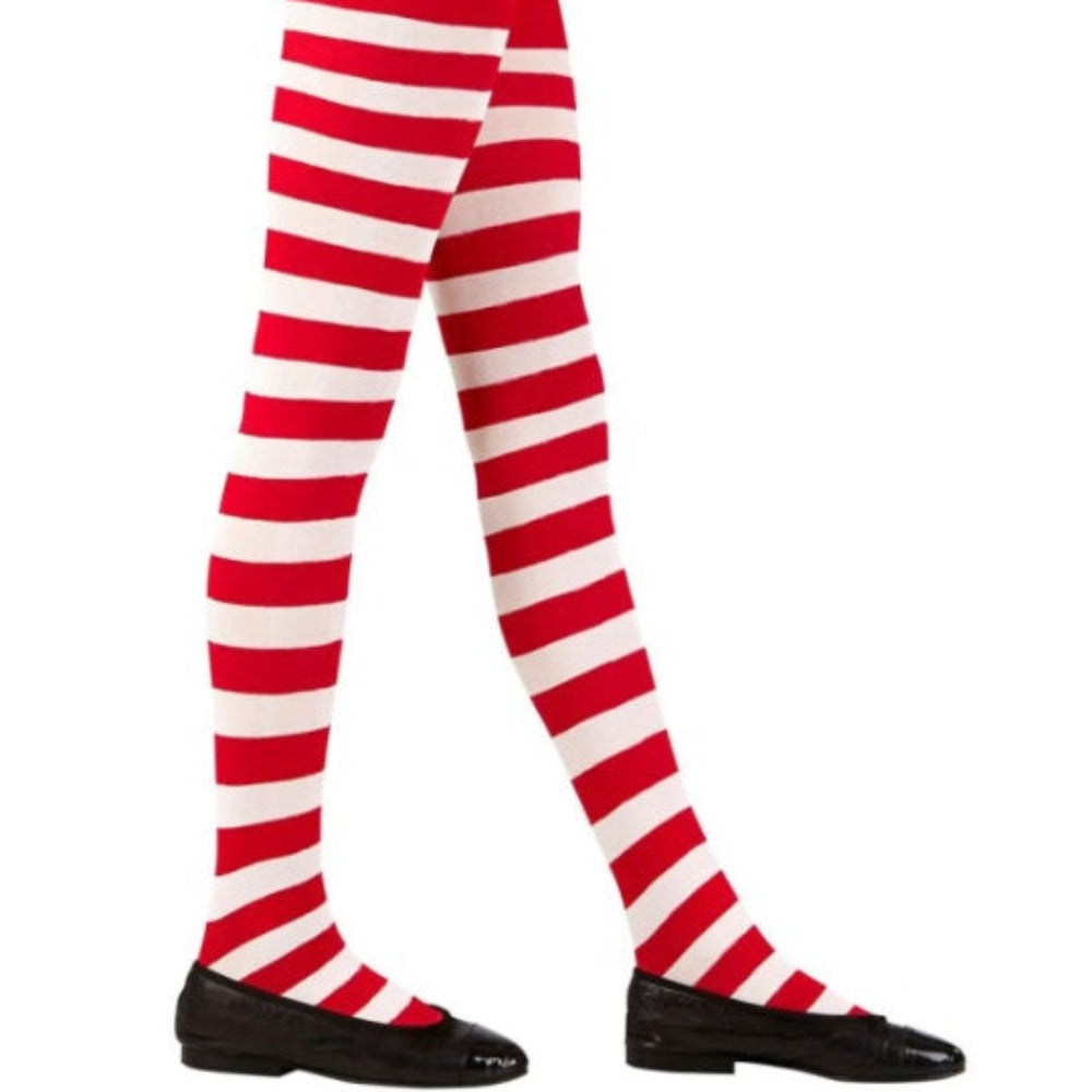 Red & white striped tights