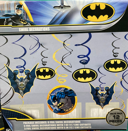 Batman Swirl Decorations (pack of 12)