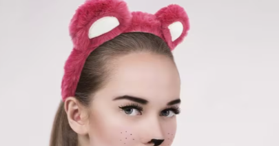 Pink Bear Headband