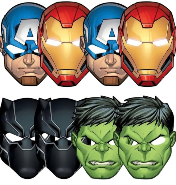 Avengers Cardboard Masks (pack of 8)