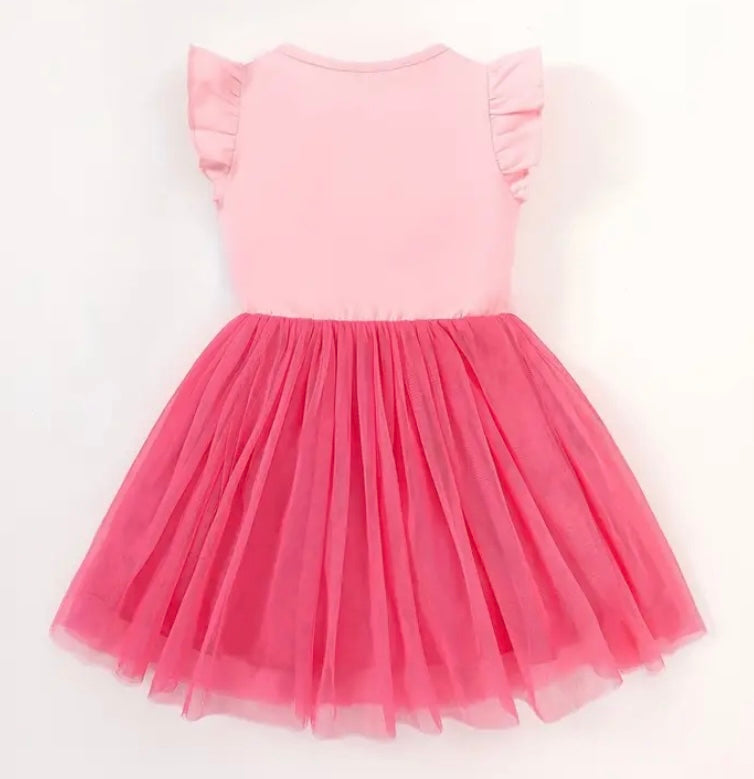 Short Sleeved Unicorn Tutu Dress