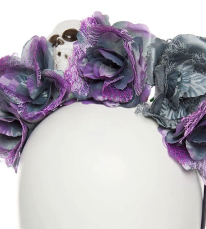 Purple Flower Skull Headband