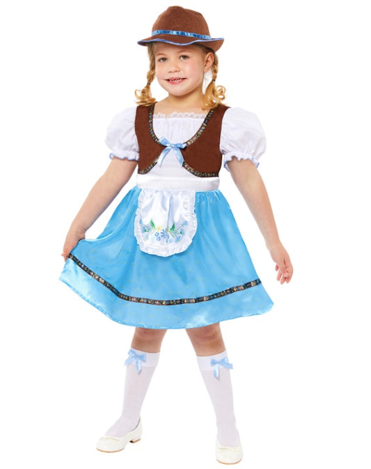 Girls' Blue Bavarian Dress