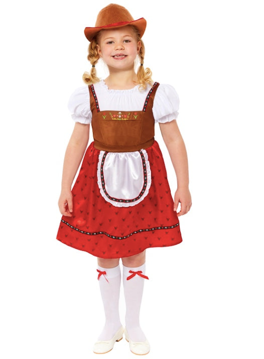 Girls' Red Bavarian Dress