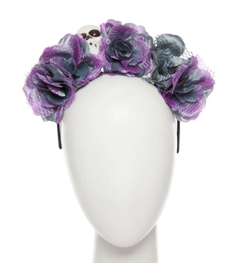 Purple Flower Skull Headband