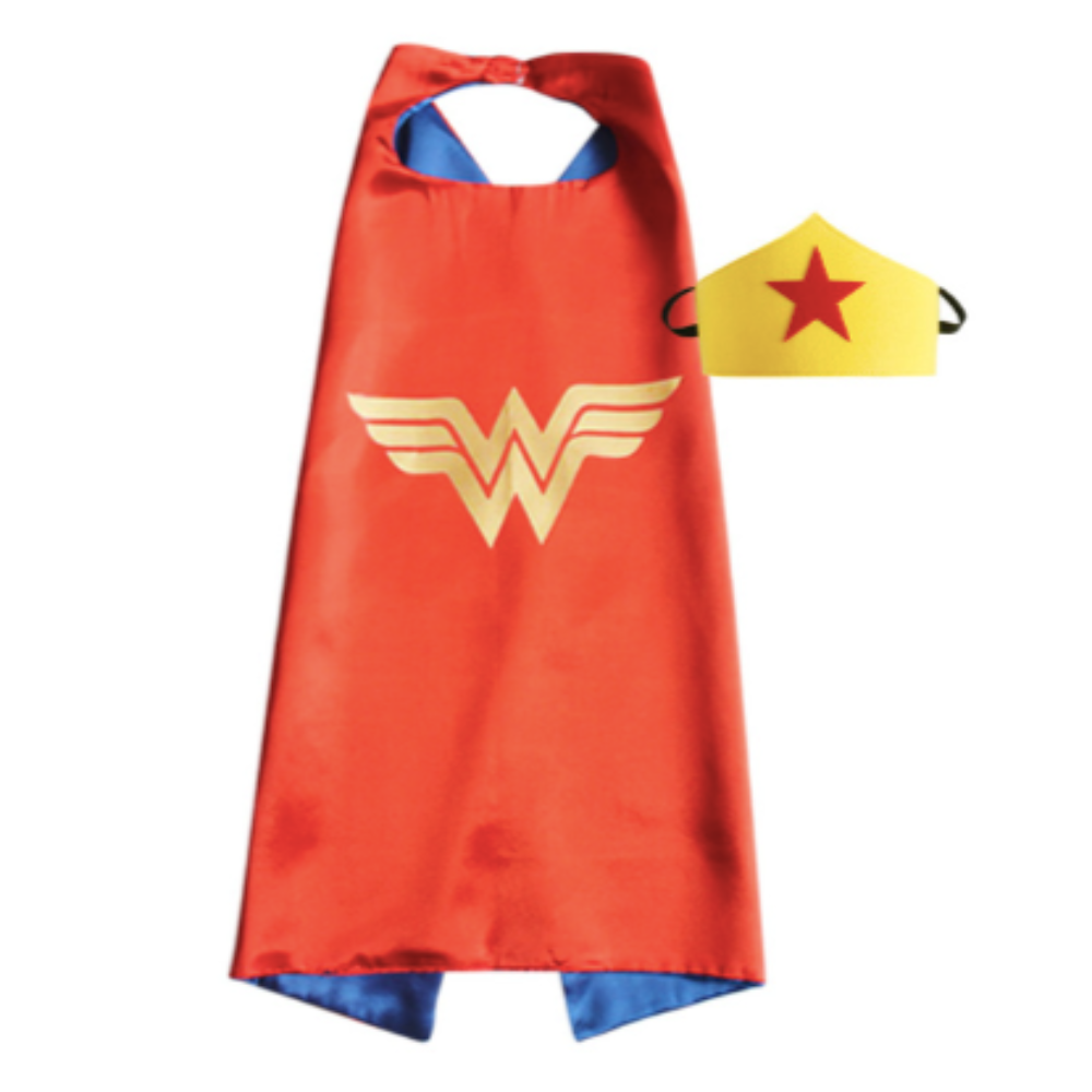 Kids Red Wonder Woman Cape & Crown from The Dressing Up Box