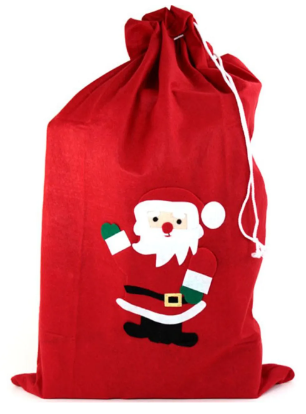 Red Fleece Christmas Santa Sack