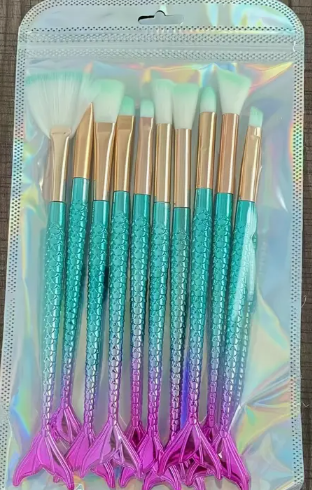 Mermaid Brushes Set of 10pcs
