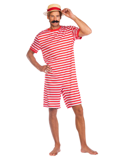 1920's Red Swimsuit Costume