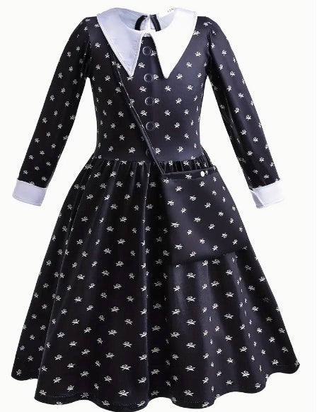 Wednesday Addams Printed Dress