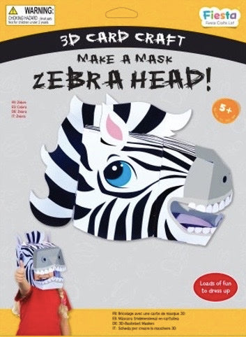 Zebra 3D Mask Card Craft Kit