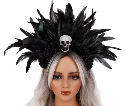 Feather Skull Headband