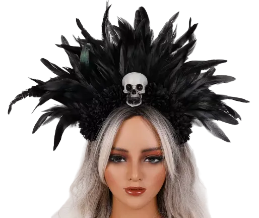 Feather Skull Headband