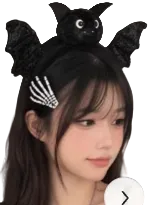 Black Glitter Bat Headband